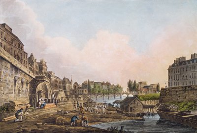 View of the Seine from Beneath an Arch of Pont Notre-Dame, 1805 by John Claude Nattes